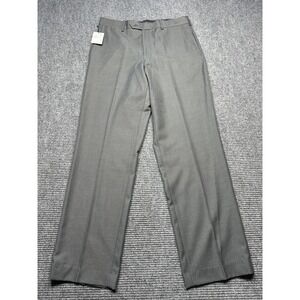 Stafford Pants‎ Mens 34x32 Gray Classic Fit Flat Front Micro Twill Performance
